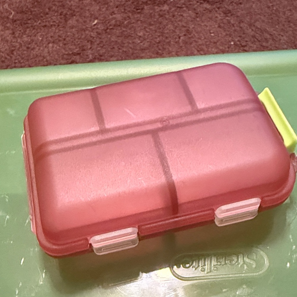 Pink Pill Storage Container